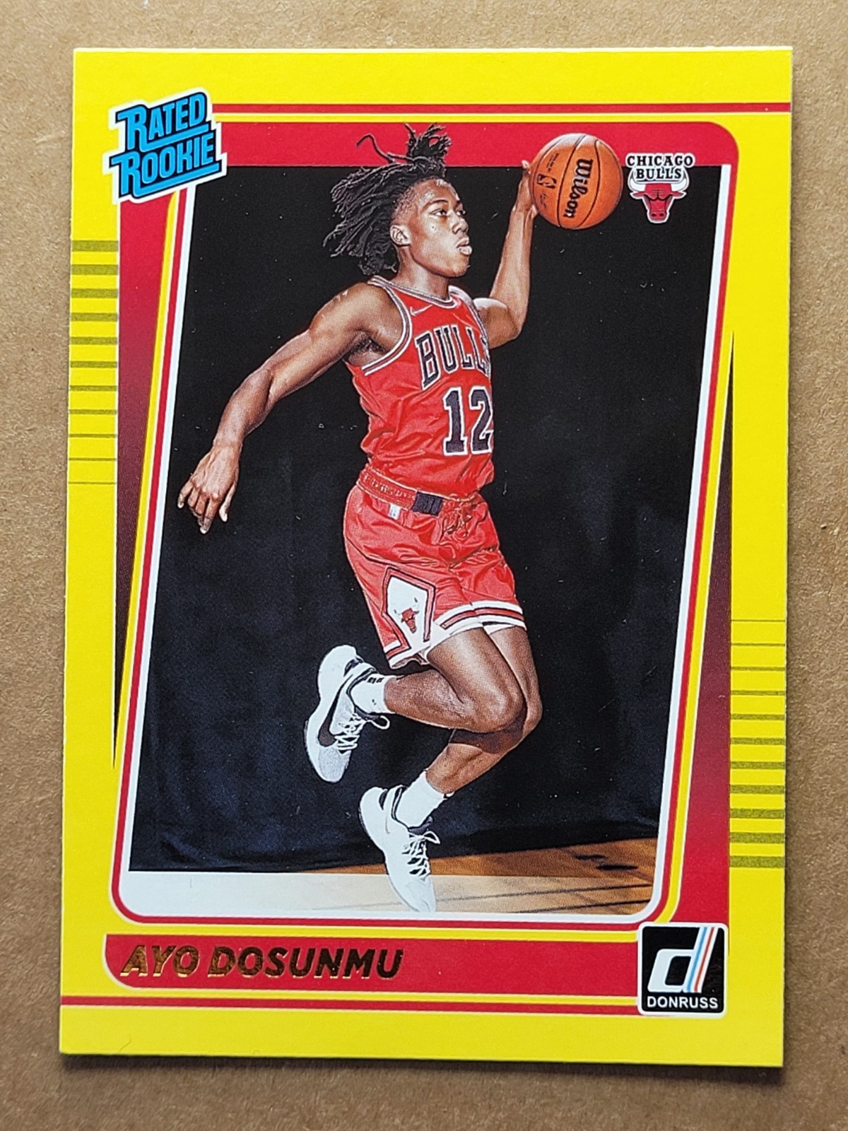 2021/22 DONRUSS Ayo Dosunmu RC ROOKIE YELLOW FLOOD #221 - BULLS