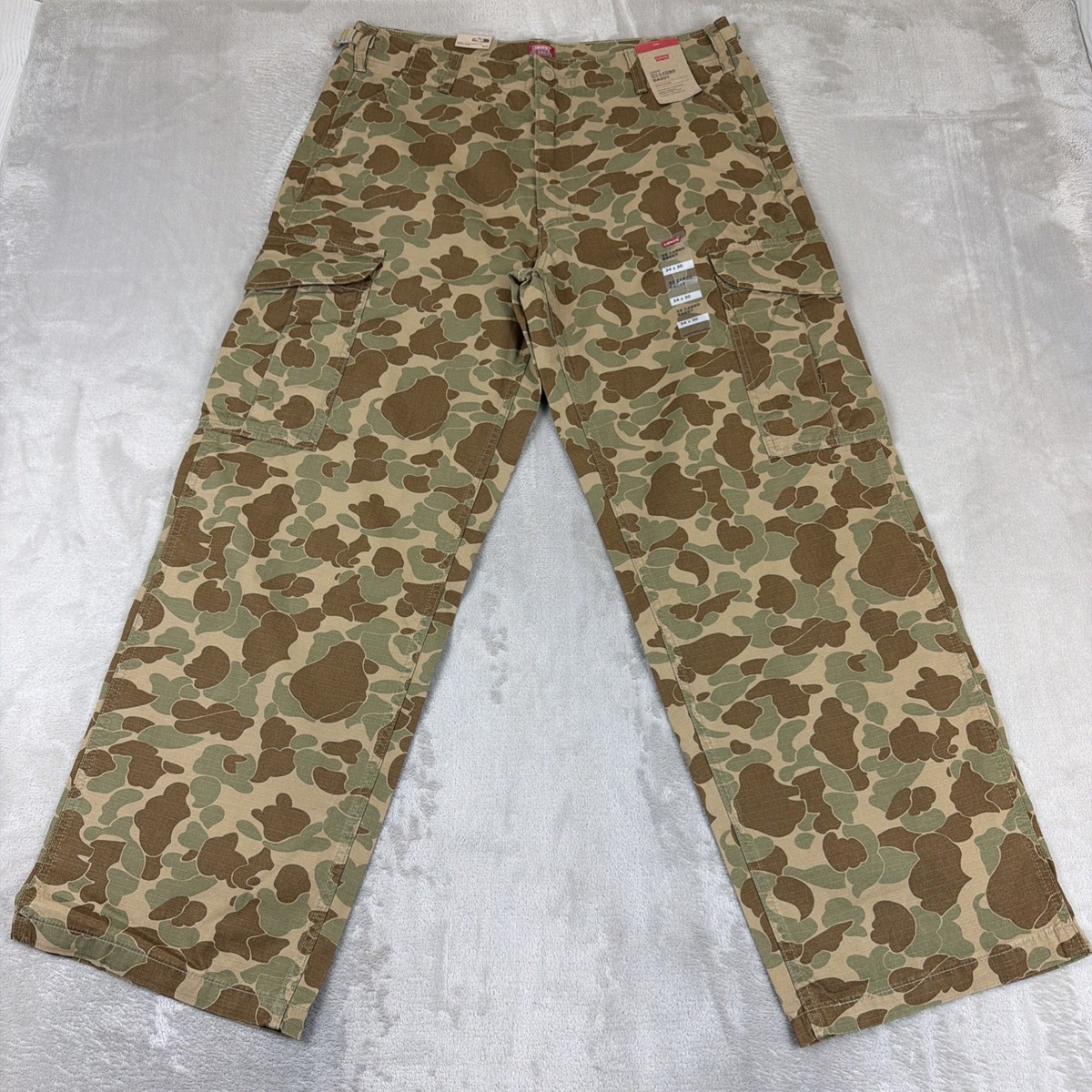 Levis XX Cargo Camouflage Baggy Pants Men's 34x30 Duck Camo
