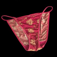 Vintage y2k VICTORIA'S SECRET String Bikini PANTY Silky Soft FLORAL Print L/XL