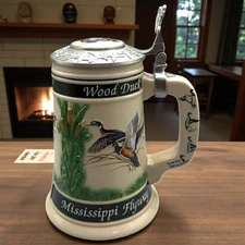 1998 Budweiser Ducks Unlimited Waterfowl Mississippi Flyway Beer Stein w/ Box