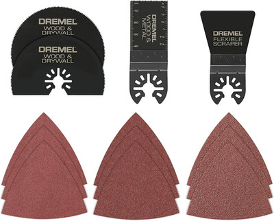 MM388 13-Piece Oscillating Multi-Tool Accessory Kit, Includes 4 Blades, 9 Wood S