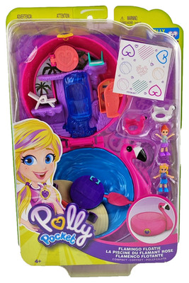 Mattel FRY38 Polly Pocket World Flamingo Swim Ring Box New OVP