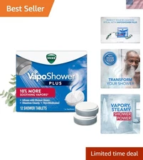 VapoShower Plus 12 Aromatherapy Shower Bombs - Eucalyptus and Menthol Infusion