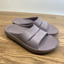 OOFOS OOahh Sport Flex Slide Recovery Sandals Purple Lilac Womens Size 9