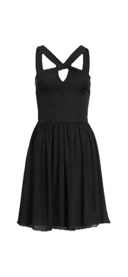 L'AGENCE Valleta Black Silk Fit & Flare Sleeveless Dress Size 4
