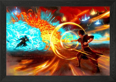 Zuko vs Azula: Elementare Wut gerahmtes Wandbild Poster Druck Bild