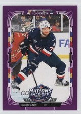 2025-26 O-Pee-Chee 4 Nations Face-Off Purple Border 15/49 Jaccob Slavin #526 1yj