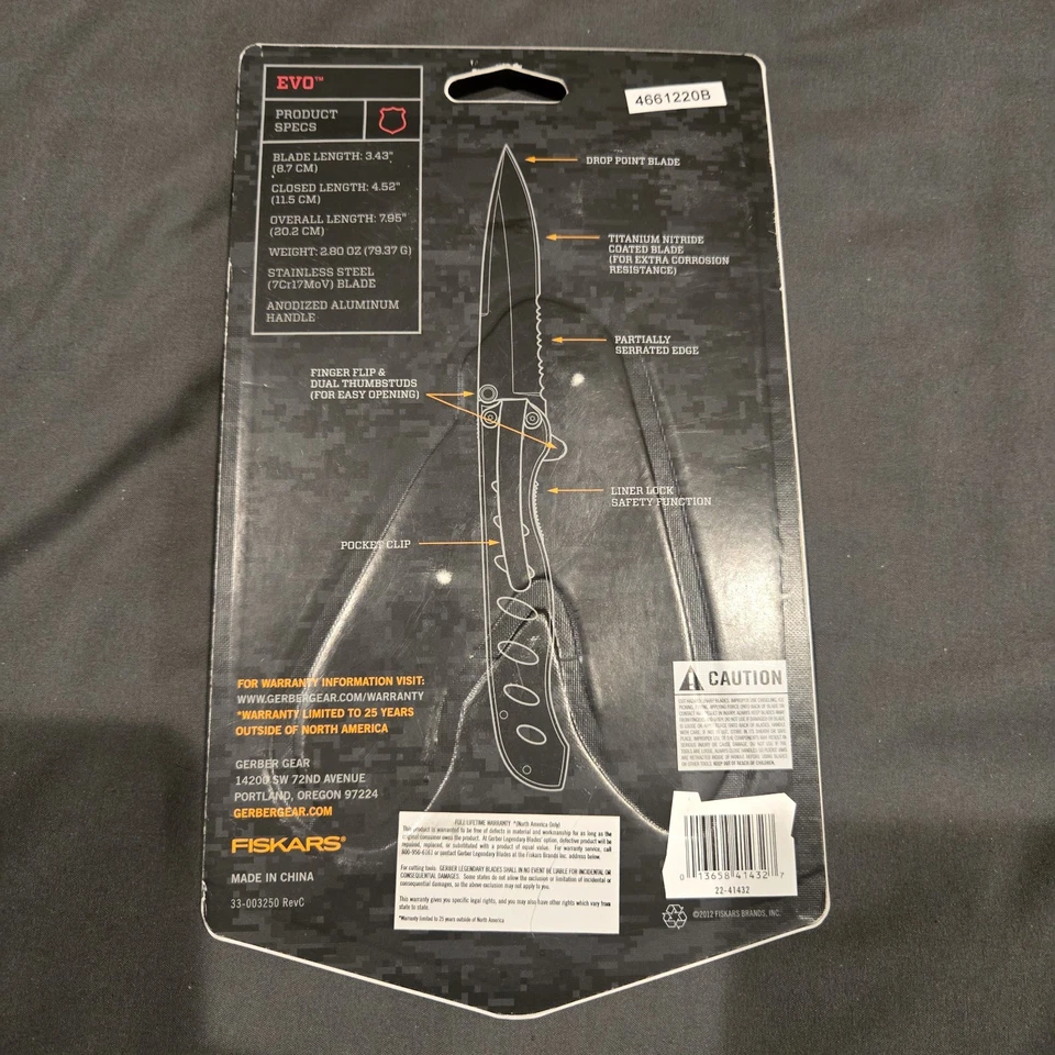 NUEVO Gerber 22-41432 EVO COMBO BORDE PLEGABLE COMBO RECUBIERTO TI 9368622 Foto 2 de 2