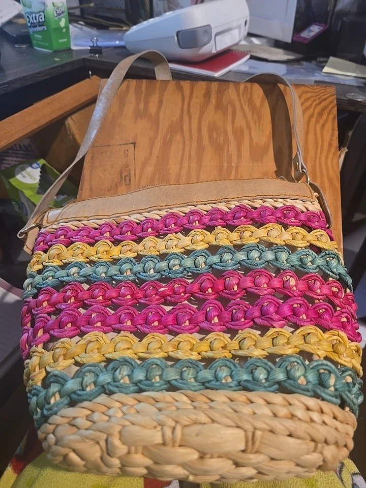 Cartera de bolsillo de cosméticos tejida a mano vintage Foto 2 de 4