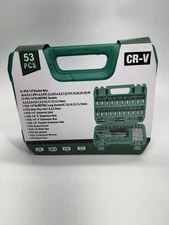 CR-V 53 PCS Socket Wrench Set 1/4" Ratchet Driver Universal Tool Kit Metric