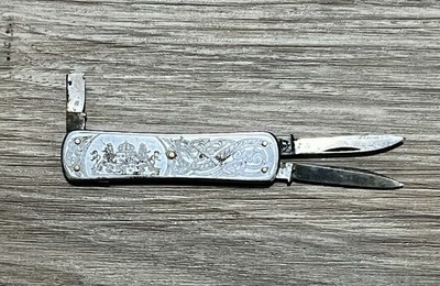 Vintage Emil Olsson Eskilstuna Sweden Folding Pocket Knife Missing Blade!