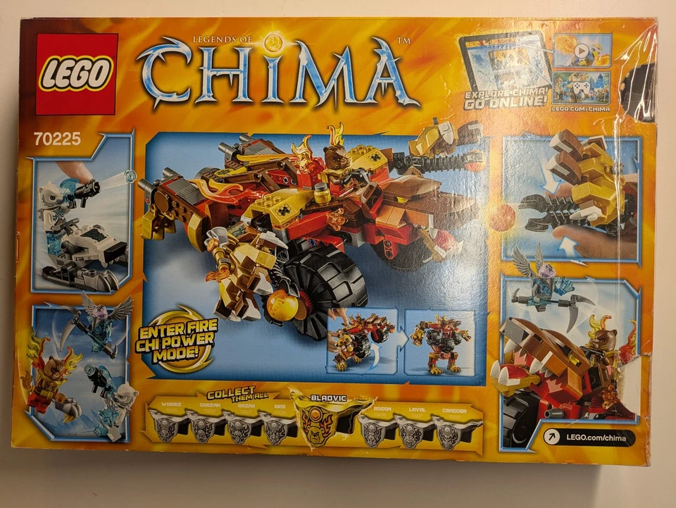 RAR!! LEGO LEGENDS OF CHIMA Bladvics Grollbär-Mech 70225 + OVP 100% vollständig - Bild 2 von 2