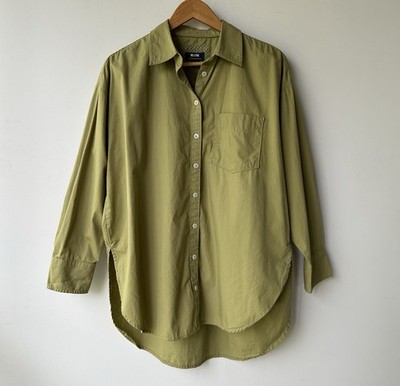 Maeve Anthropologie Bennett Oversized Button Up Tunic Shirt Green Women s Small