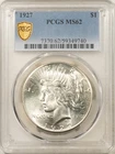 1927 $1 PEACE DOLLAR - PCGS MS-62, BLAST WHITE!