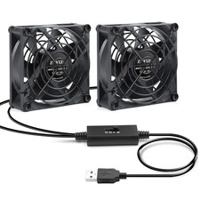 Quiet Dual 80Mm USB Fan with 3 Speeds Control USB 5V Cooling Fan for Routers Rec