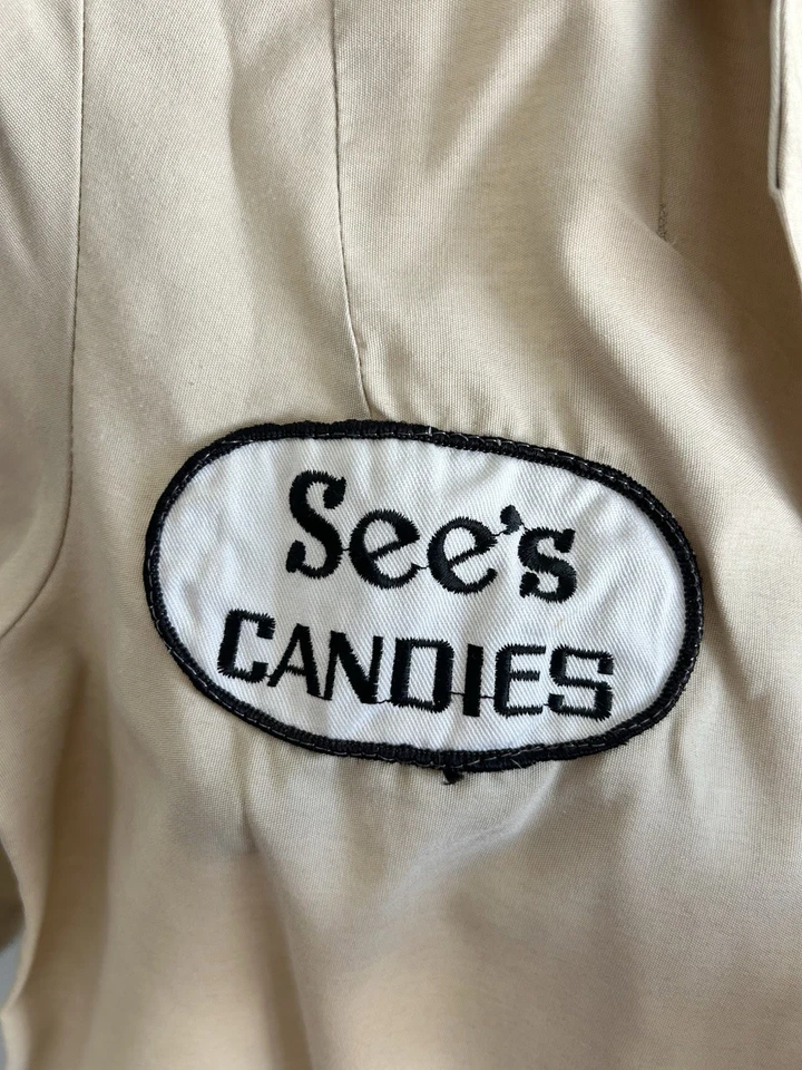 Lot of 2 See’s Candies Employee Uniform Work Shirts Confectionery Khaki Size M - Image 4 of 4