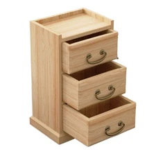Wood Storage Box Desk Organizer with Drawer Drawers for Office Supplies