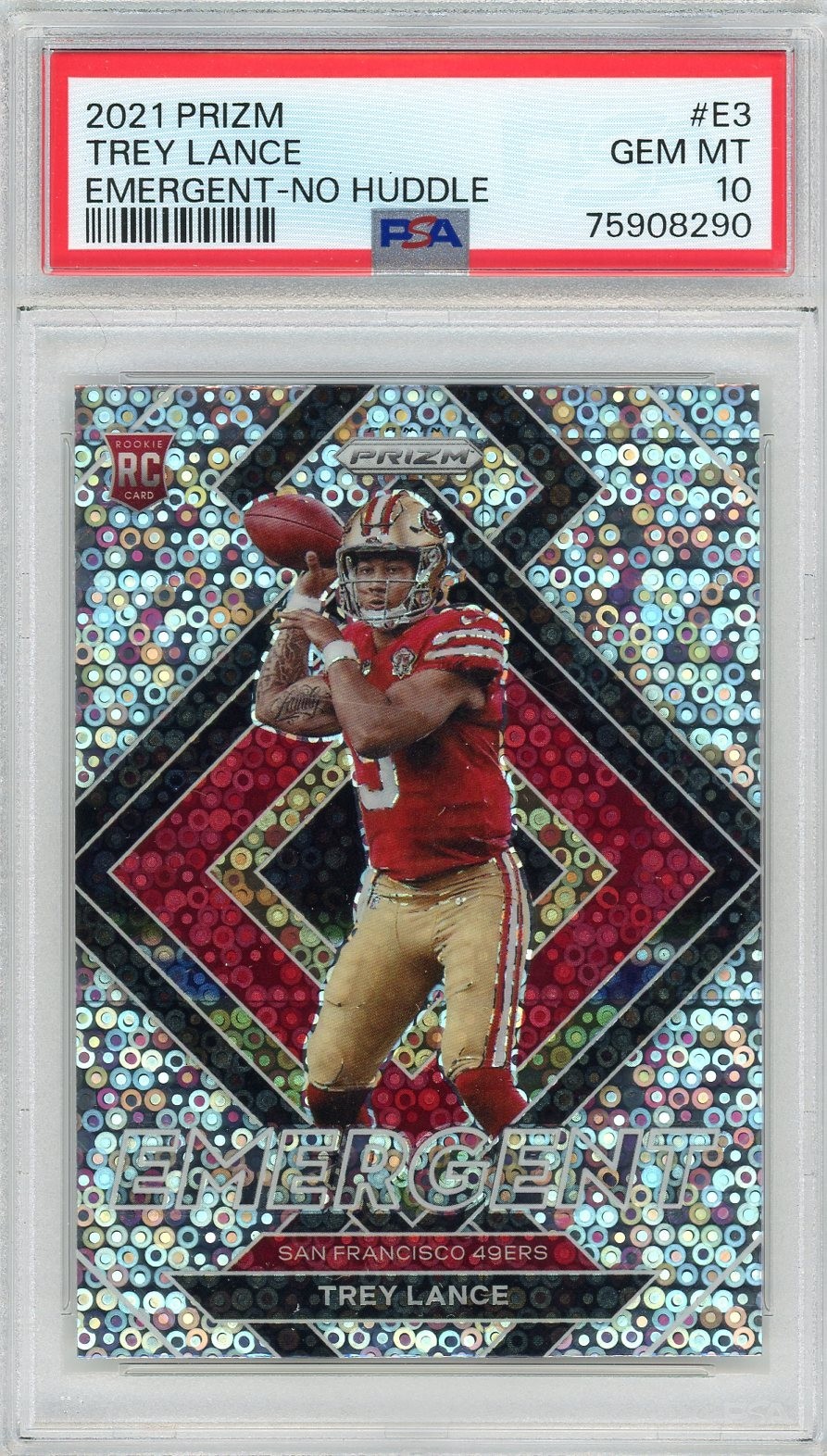 Trey Lance Panini Prizm Emergent #E3 No Huddle