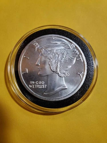 liberty head-.999 Fine Silver Mercury Dime Design Round – 1 Troy Oz Silver
