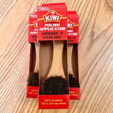 Three Pack Kiwi Brand 100 Horsehair Shoe Brush Polish Applicator