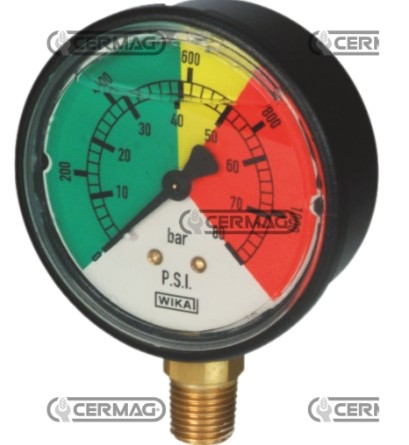 Manometro 0-25 Bar, In Bagno Di Glicerina, Cassa Acciaio INOX, 1/4" M