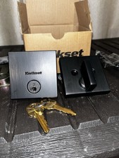 Kwikset Downtown Single Cylinder Deadbolt Square Rosette and Smartkey
