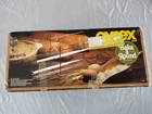 VINTAGE PYREX BAKE A ROUND GLASS BREAD BAKING TUBE W/ CHROME RACK #990 Corning