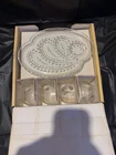 Federal Glass Homestead Hospitality Snack Sets Wheat Vintage 4 Cups 4 Plates