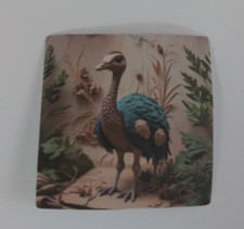 Blue Feathered Ostrich Animal Stickers 1.5