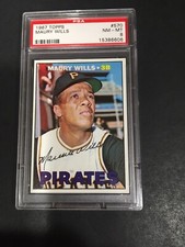 1967 TOPPS MAURY WILLS, #570, PSA 8 (Free Shipping On Any 3!)