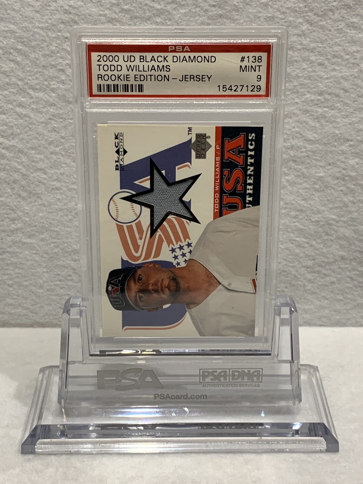 2000 Upper Deck Black Diamond Todd Williams Rookie Edition-Jersey PSA 9 (POP☝️)