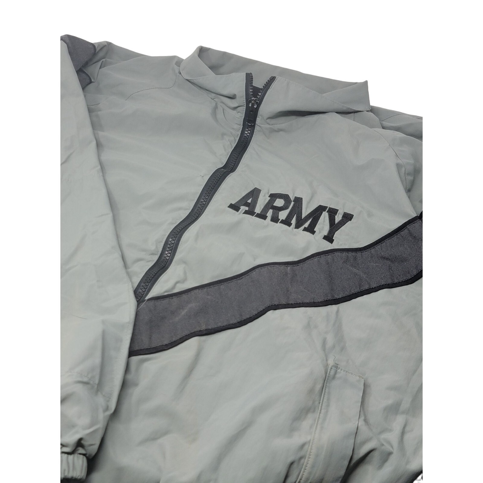 US Army PT Warm Up Jacket Size Medium Long Gray L… - image 1