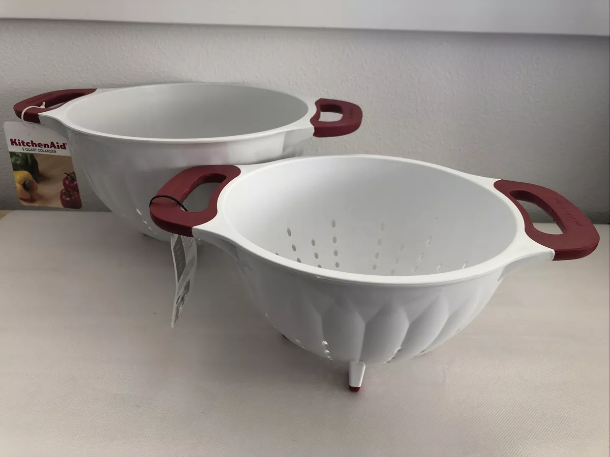 New KitchenAid Empire Red 3 Quart and 5 Quart Colander Strainers