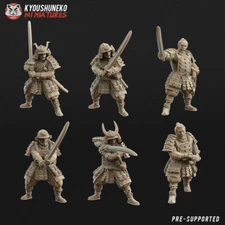 Kyoushuneko Japanese Samurai Swordsmen - Wargames - Resin