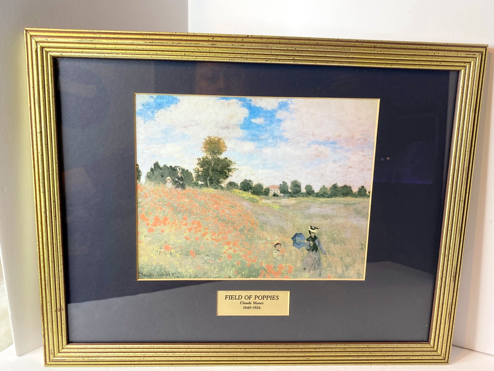 Claude Monet "Poppy Field" Framed Canvas Giclee Print 