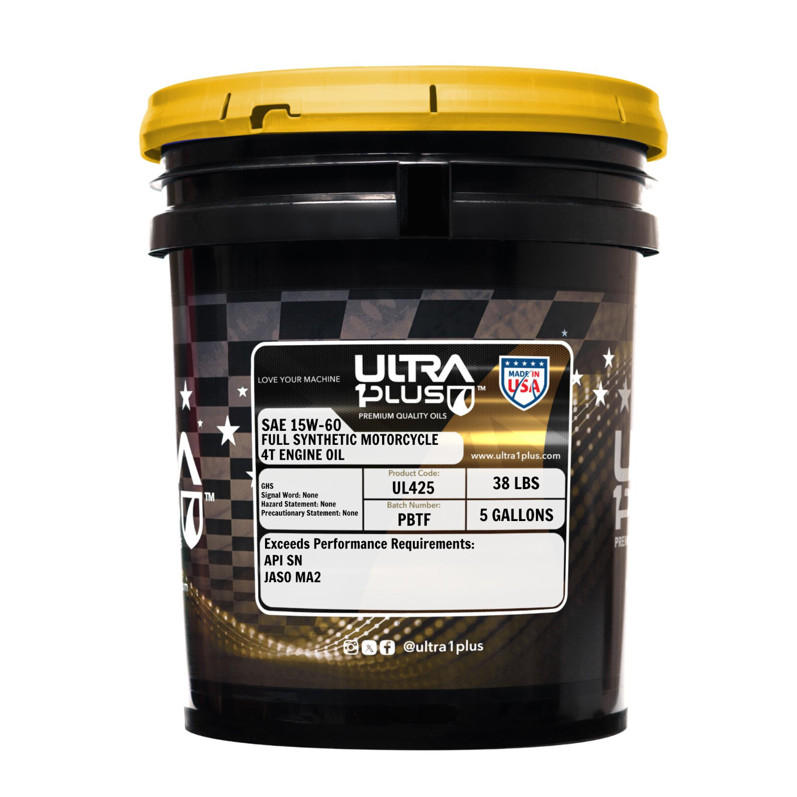 Ultra1Plus SAE 15W-60 Full Synthetic 4T Motorcyle Engine Oil API SN JASO MA2