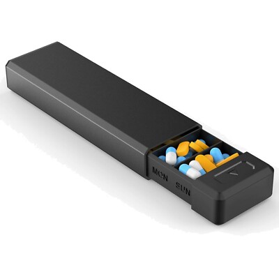Lightweight 7-Day Pill Case - Stylish Aluminium Travel Organizer for Medications