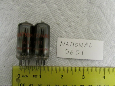 Pair - 2 Pieces - National Electronics Vacuum Tube 5651 Made In 