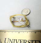 14K 585 White & Yellow Gold Atomic Age Midcentury Pearl Brooch [PI 4] — photo 5