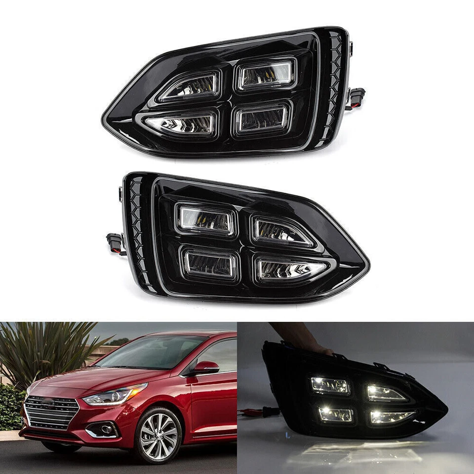 2 piezas para parachoques delantero Hyundai Accent luz LED modificada DRL 2018-2022 Foto 2 de 4