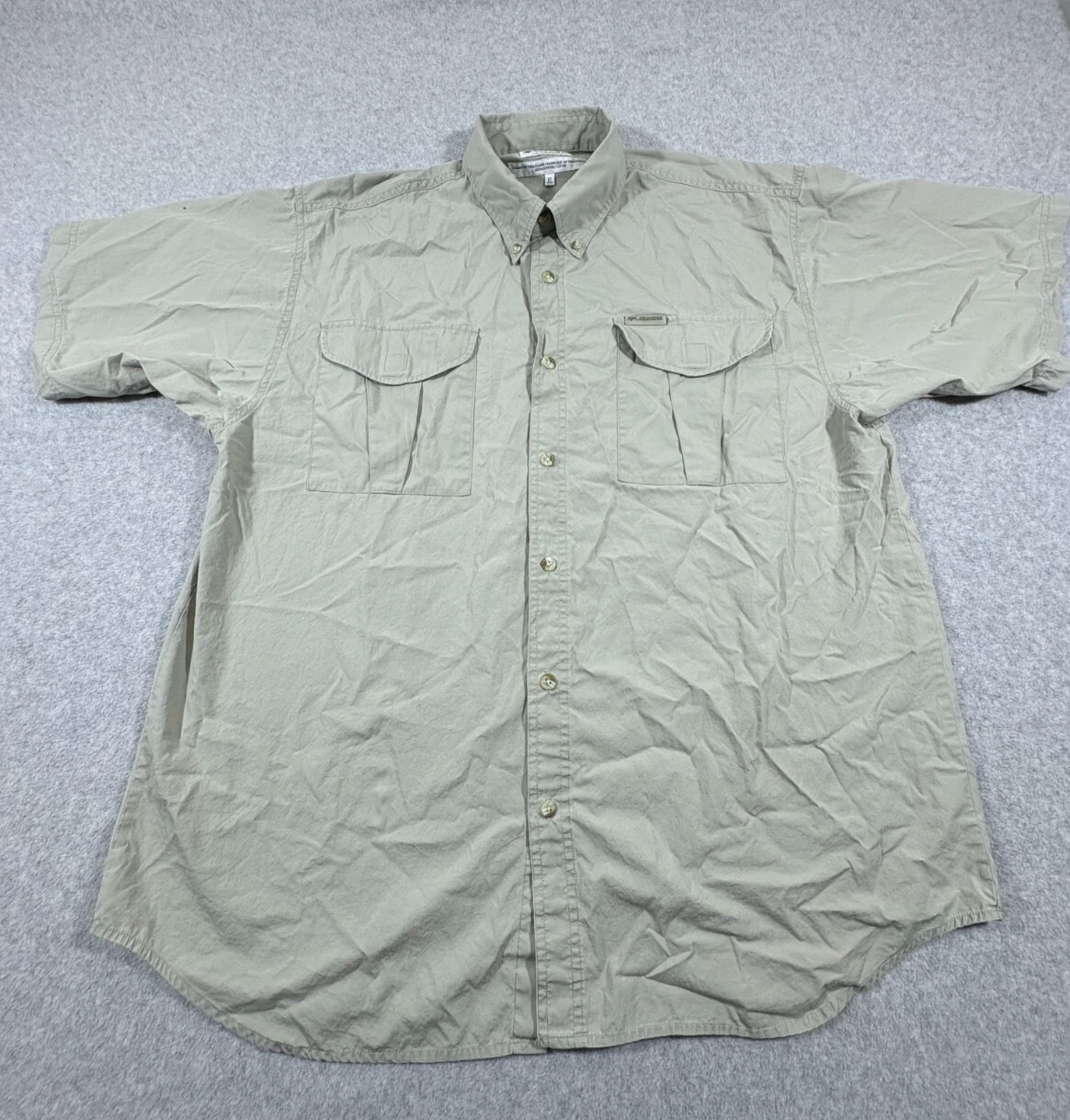 Columbia Shirt Mens Extra Large Multi Pocket Outdoor Hiking Camping Fishing