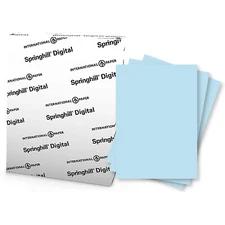 Springhill Digital Vellum Bristol Color Cover, 67lb, 8.5 x 11, Blue, 100 Sheets
