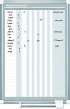 MasterVision In and Out Personnel Magnetic Dry Erase Board 24"  36" New