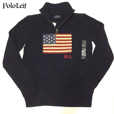 Download $89 BOYS POLO RALPH LAUREN FLAG SWEATER HALF ZIP BLUE ...
