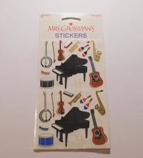 Mrs. Grossman's Stickers Lot 3 Sheets Brand New in Package ~Musical Instruments~