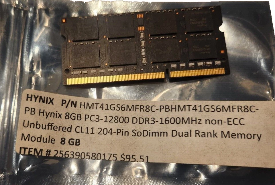 HYNIX P/N HMT41GS6MFR8C-PB Hynix 8GB PC3-12800 DDR3-1600MHz non-ECC FOR SALE - Image 2 of 2