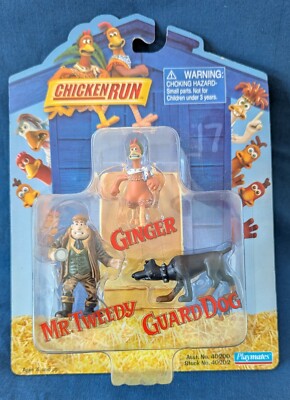 Playmates 2000 Chicken Run Mini Figures Guard Dog, Mr. Tweedy, and  Ginger