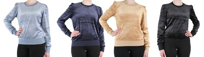 Juicy Couture Black Label Velour Pullover Oberteil Puffärmel weich Sweatshirt Oberteil