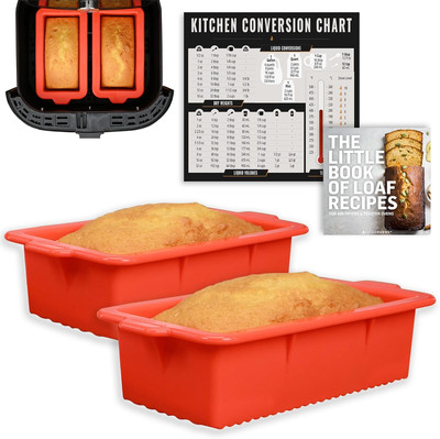 Air Fryer Silicone Loaf Pans for Baking, Non-Stick Mini Bread Cake Pan, Small Ai
