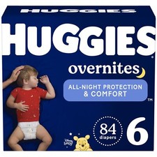 Huggies Size 6 Overnites Baby Diapers: Overnight Diapers, Size 6 35 lbs , 8...